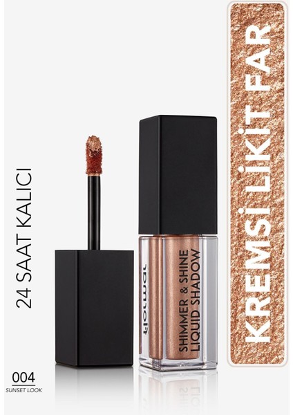 Metalik Likit Göz Farı (Bakır) - Shimmer & Shine Liquid Shadow - 004 Sunset Look - 8682536003124
