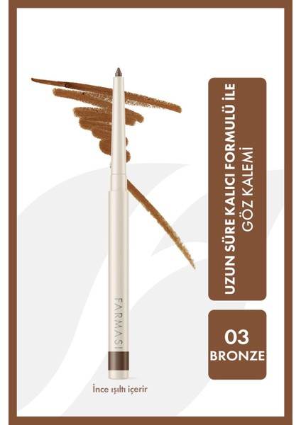 Asansörlü Göz Kalemi 03 Bronze Suya Dayanıklı Uzun Ömürlü Yumuşak Dokulu 1'li fırsatları