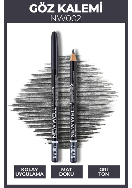 Göz Kalemi Füme Mat Suya Dayanıklı Yumuşak Uçlu 1 Adet Profesyonel Kullanım fiyatları