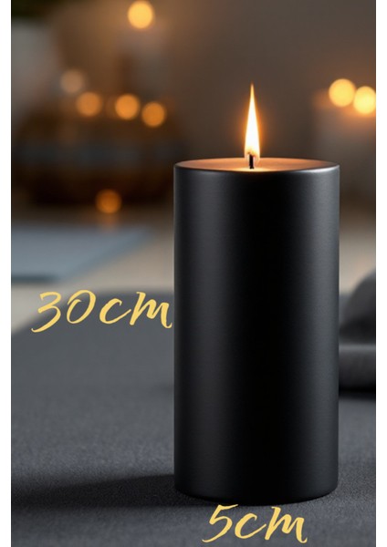 Scented Candleel Işçiliği Hand Made Kütük Silindir Mum Siyah Renk 5 cm Genişlik 30 cm Uzunluk Lavanta Kokulu fırsatları