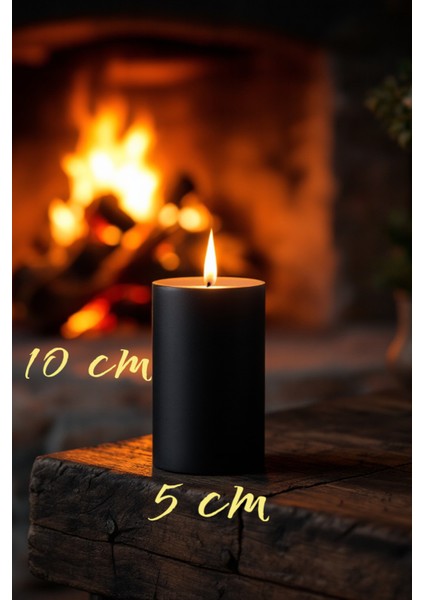 El Işçiliği Hand Made Kütük Silindir Mum Siyah Renk 5 cm Genişlik 10 cm Uzunluk Kahve Aroması Kokulu fırsatları