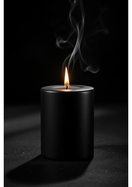 El Işçiliği Hand Made Kütük Silindir Mum Siyah Renk 5 cm Genişlik 10 cm Uzunluk Kahve Aroması Kokulu indirimleri