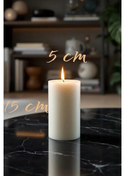 El Işçiliği Hand Made Kütük Silindir Mum Krem Renk 5 cm Genişlik 15 cm Uzunluk Kahve Aroması Kokulu fiyatları