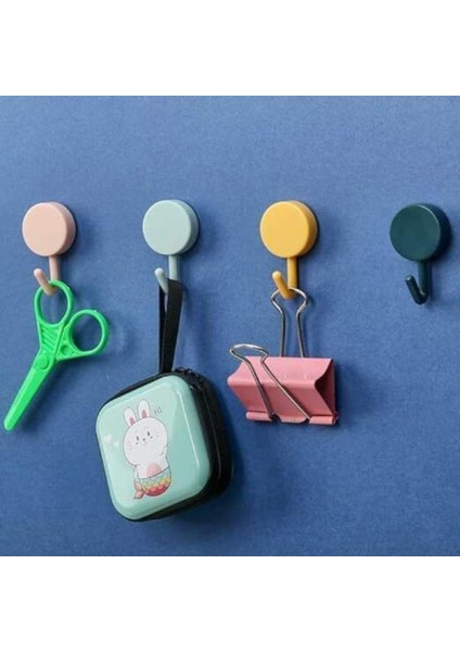 Kendinden Yapışkanlı Banyo Mutfak Renkli Duvar Askısı 5 Adet