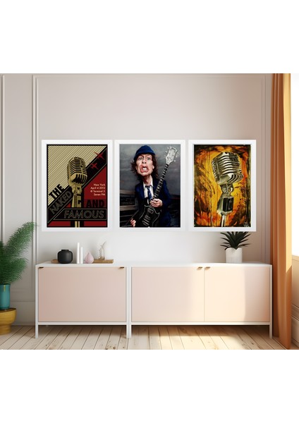 Modern Tarz Mdf Plastik Çerçeveli 3'lu Dekoratif Tablo 190 fiyatları