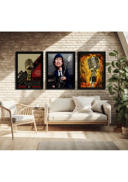 Modern Tarz Mdf Plastik Çerçeveli 3'lu Dekoratif Tablo 190 fırsatları