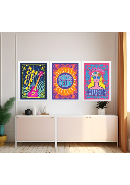 Modern Tarz Mdf Plastik Çerçeveli 3'lu Dekoratif Tablo 175 fiyatları