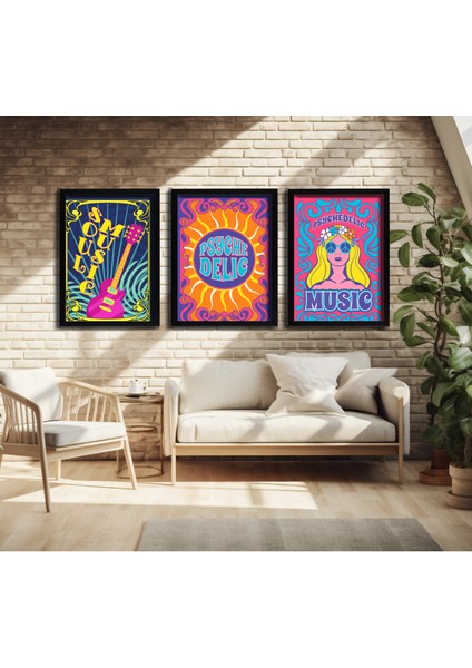 Modern Tarz Mdf Plastik Çerçeveli 3'lu Dekoratif Tablo 175 fırsatları