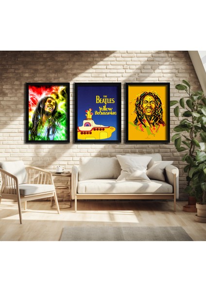 Modern Tarz Mdf Plastik Çerçeveli 3'lu Dekoratif Tablo 152 fırsatları