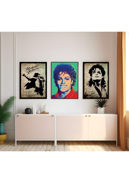 Modern Tarz Mdf Plastik Çerçeveli 3'lu Dekoratif Tablo 164
