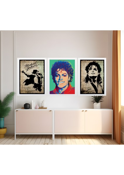 Modern Tarz Mdf Plastik Çerçeveli 3'lu Dekoratif Tablo 164