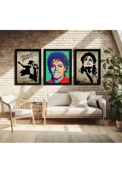 Modern Tarz Mdf Plastik Çerçeveli 3'lu Dekoratif Tablo 164