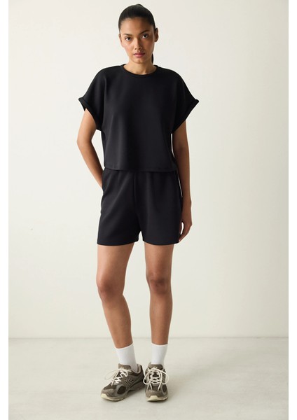 Siyah Bisiklet Yaka Silky Touch Tişört fiyatları