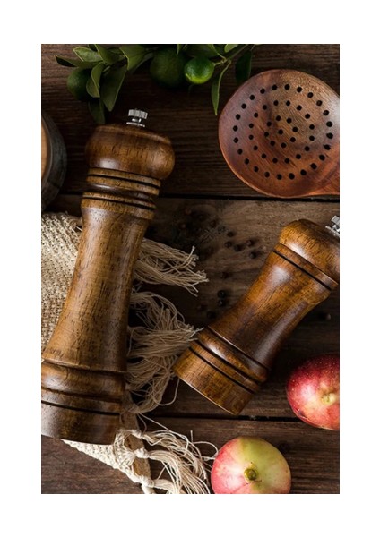 2'li Set Masterchef Ceviz Tuz Karabiber Değirmeni 14 cm 21 cm
