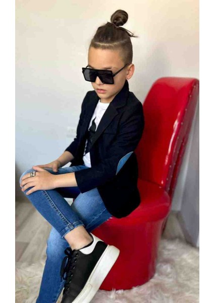 Erkek Çocuk Kot Pantalon Ceket ve Tişört Takım Bayramlık Kombin fırsatları