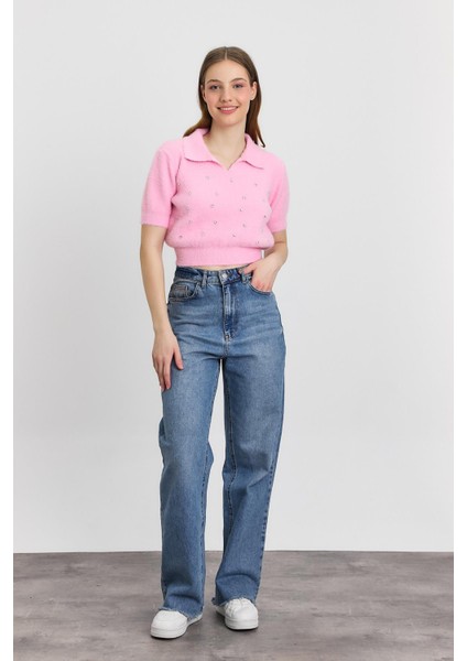 6625 Inci Detay Yumoş Kazak Pembe fiyatları