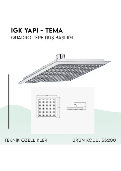 Igk Yapı - Quadro Tepe Duş Başlığı (55200)