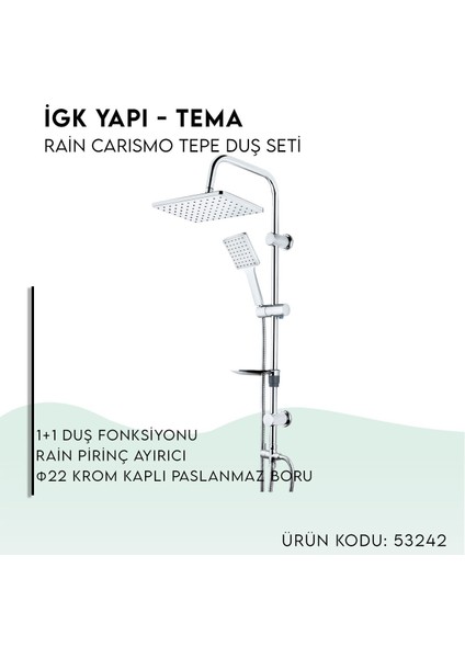 Igk Yapı - Rain Carismo Tepe Duş Seti (53242)