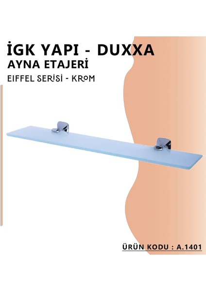 Igk Yapı - Eiffel Ayna Etajeri Krom (A.1401)