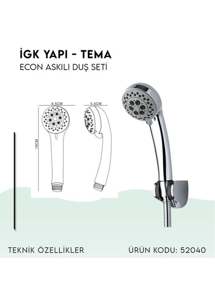 Igk Yapı - Econ Askılı Duş Seti (52040)