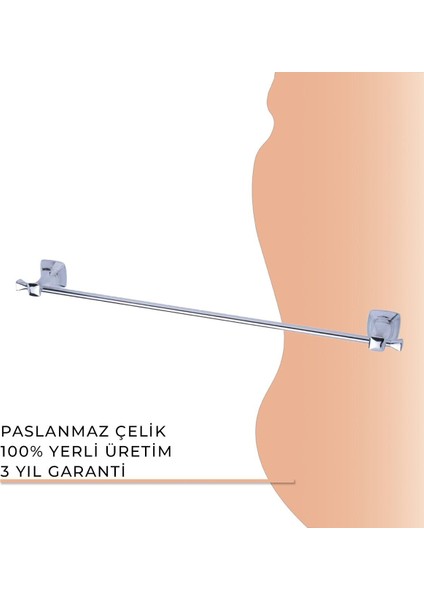 Igk Yapı - Eiffel Uzun Havluluk (50 cm) Krom (A.1415)