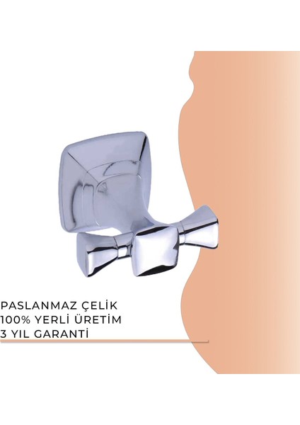 Igk Yapı - Eiffel İkili Askılık Krom (A.1421)