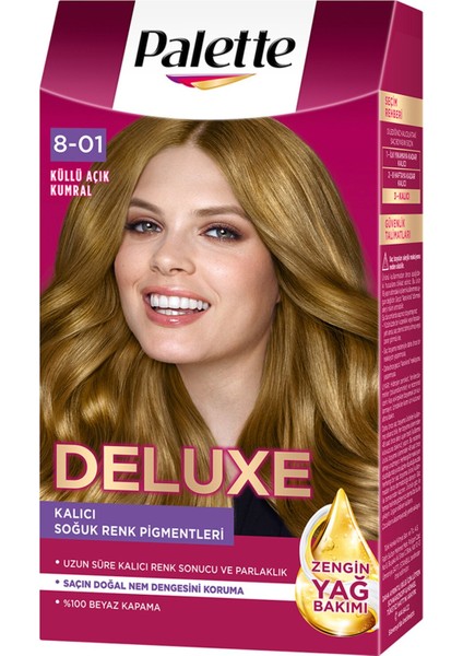 Deluxe Yoğun Renkler Saç Boyası Küllü Açık Kumral 8-01