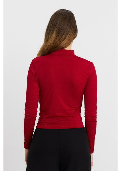 20059 Büzgü Detay Sandy Bluz Kırmızı indirimleri