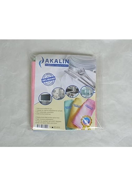 Orijinal 3'lü Profesyonel Mikrofiber Temizlik Bezi - Ithal Ürün - Tek Dokunuş (Pembe-Sarı-Yeşil)