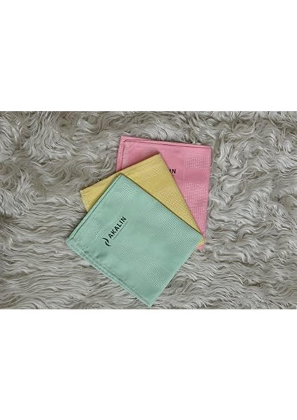 Orijinal 3'lü Profesyonel Mikrofiber Temizlik Bezi - Ithal Ürün - Tek Dokunuş (Pembe-Sarı-Yeşil)