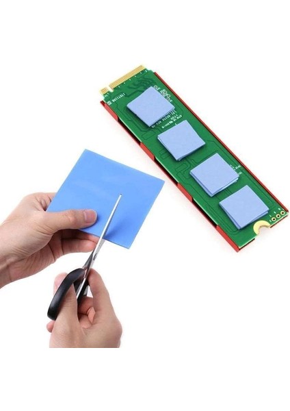 Plus PX-PAD10 10X5 cm 1mm 11GR Yüksek Iletken Termal Pad, Mavi Thermal Pad (M2 Ssd, Chipset, Cep Telefonu, Notebook, Ps4,ps5 Uyumlu)