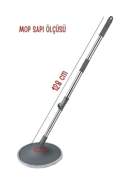 Temiz ile Kirli Suyu Ayıran Otomatik Temizlik Microfiber Döner Başlıklı Mop Seti