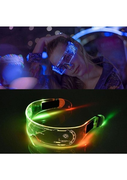 Yeni LED Renkli Işık Gözlük Elektronik Bilimkurgu Gözlük Bar Bungee Parti Hediyeler Ledli Gözlük fiyatları