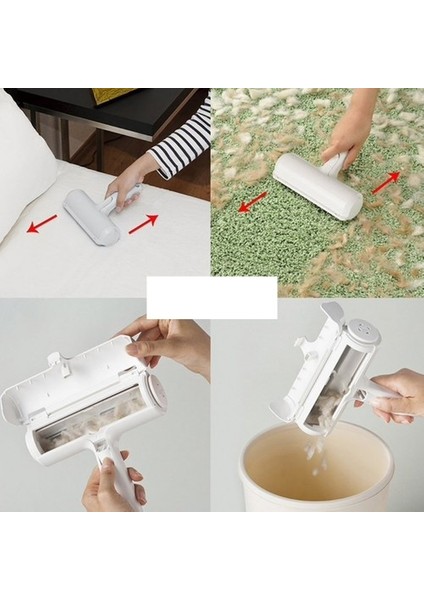 Hazneli Tüy Toplama Rulosu Evcil Hayvan - Elbise Kıl Tüy Toplayıcı - Tarak Hediyeli