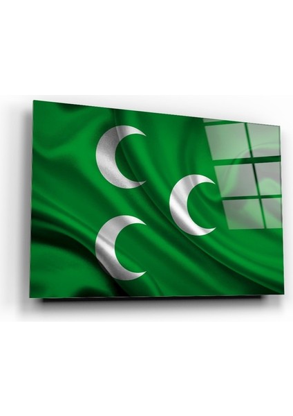 Osmanlı Bayrağı Cam Tablo | Hediyelik, Dekoratif, Ofis, Mutfak