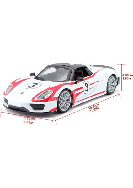 28009 Burago Porsche 918 Spyder 1:24 Model Araba -Sunman