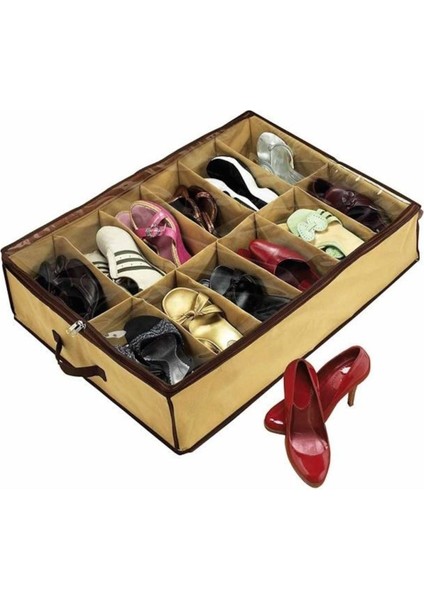 Ayakkabı Saklama Çantası 12 Bölmeli Shoes Under