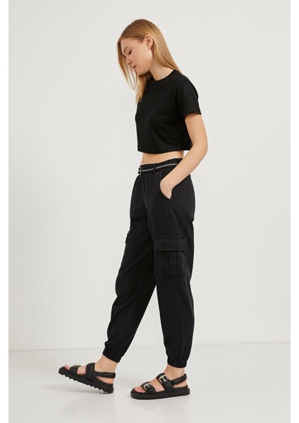 Palaska Kemerli Cep Detaylı Paça Lastikli Pantolon fiyatları