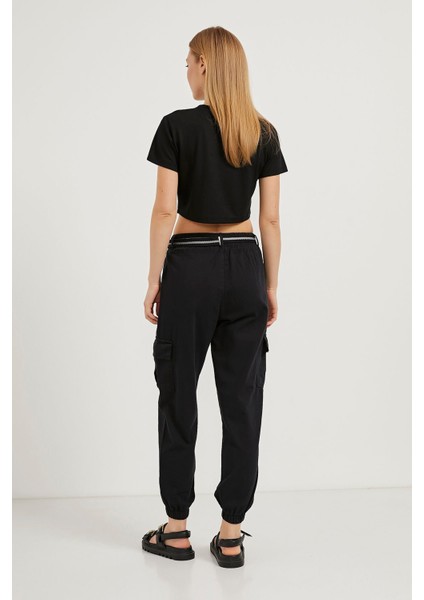 Palaska Kemerli Cep Detaylı Paça Lastikli Pantolon modelleri