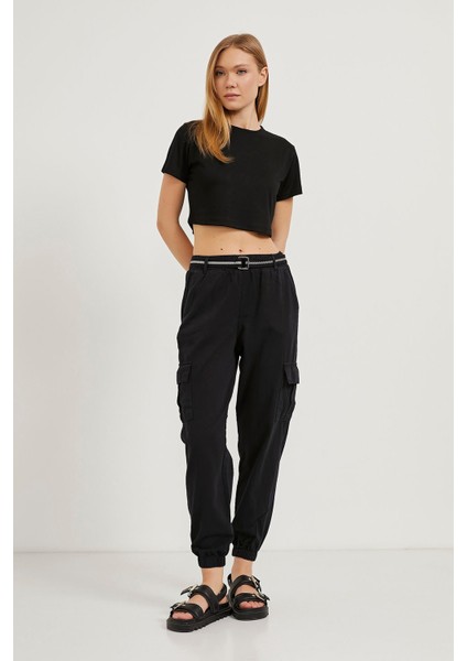 Bisiklet Yaka Crop Soft T-Shirt fiyatları