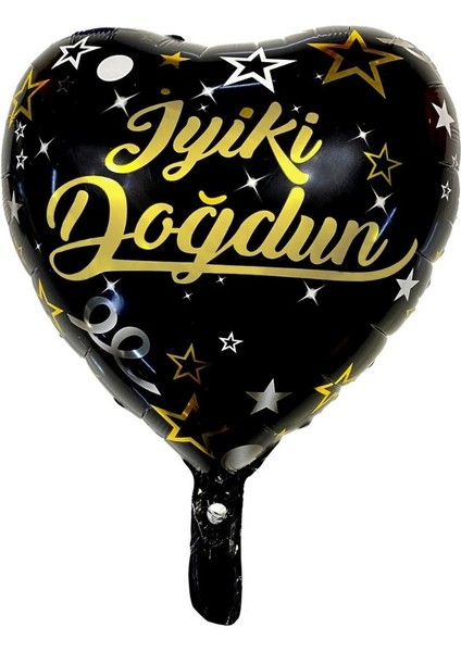 Iyi Ki Doğdun Siyah Kalp Folyo Balon 1 Adet
