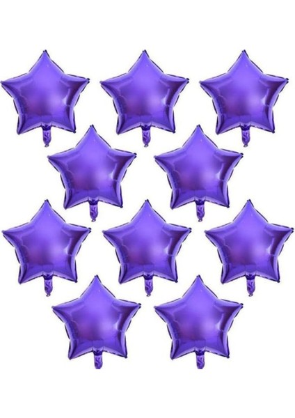 Mor Mini Shape Yıldız Folyo Balon 6 Adet