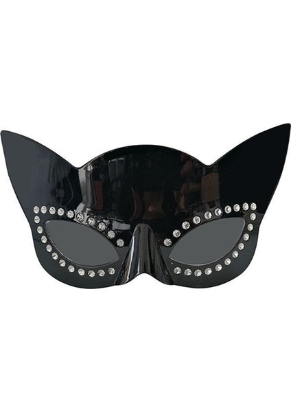 Siyah Renk Siyah Camlı Kedi Şekilli Parti Gözlüğü 20X11 cm (4987) fiyatları