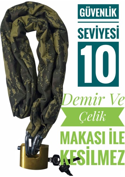 Hard Security Grade 14 mm 1 Metre 50 cm Kesilmez Motorsiklet Zincir Kilit Motor Kilidi Motorsiklet Kilidi