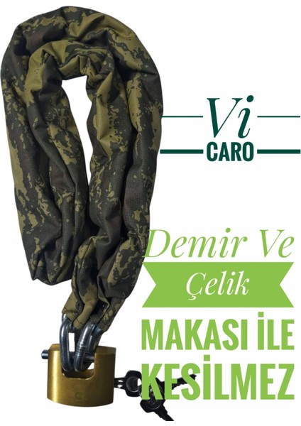 Hard Security Grade 10 mm 2 Metre 50 cm Kesilmez Motorsiklet Zincir Kilit Motor Kilidi Motorsiklet Kilidi