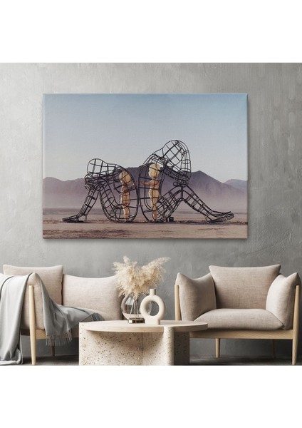 Yanan Adam Festivali Birbirine Sırtını Dönen Yetişkin Bedenlerine Hapsedilen Çocuklar TABLO-5084 fiyatları