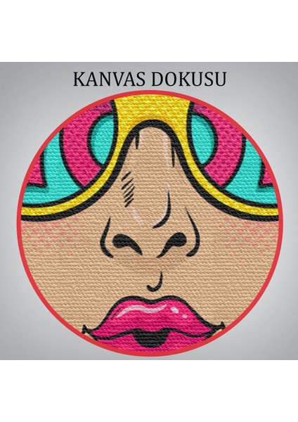 Retro Çizgi Roman Kadını Dekoratif Kanvas Duvar TABLOSU-5837