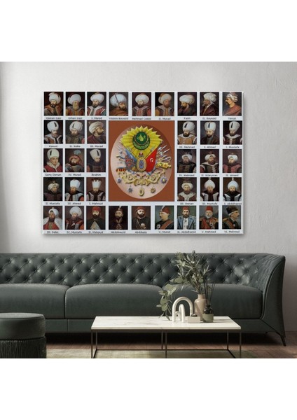 Osmanlı Padişahlarının Tümü Dekoratif Duvar TABLOSU-6549 fiyatları