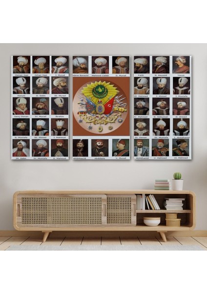 Osmanlı Padişahlarının Tümü Dekoratif Duvar TABLOSU-6549 modelleri
