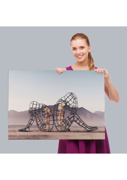 Yanan Adam Festivali Birbirine Sırtını Dönen Yetişkin Bedenlerine Hapsedilen Çocuklar TABLO-5084 fırsatları